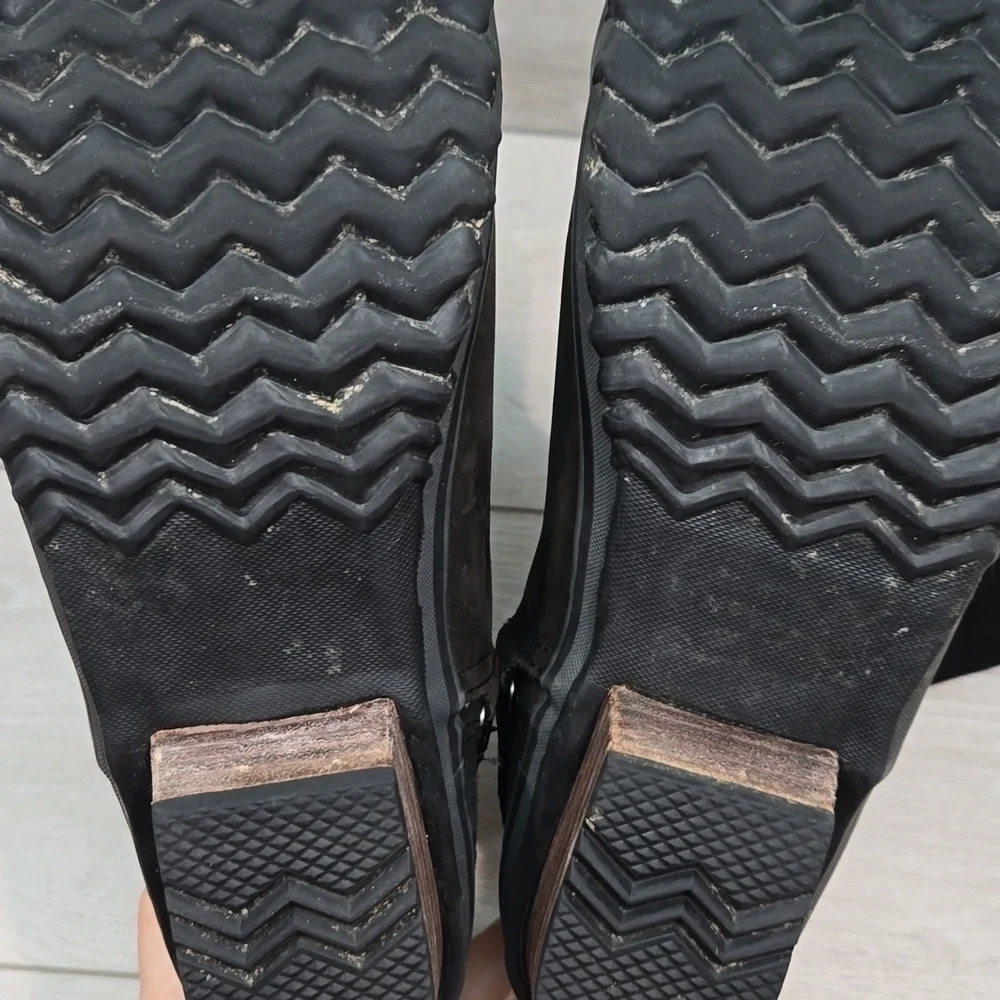 Sorel Women Tall Riding Leather Rubber Shoes sz 10